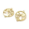 Rack Plating Brass Pave Clear Cubic Zirconia Plane with Map Connector Charms KK-Z064-43G-2