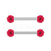 304 Stainless Steel Micro Pave Cubic Zirconia Nipple Rings WG2793F-19-1