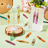  12Pcs 6 Colors Transparent Resin & Walnut Wood Big Pendants WOOD-TA0002-03-7