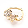 Brass Micro Pave Cubic Zirconia Charms KK-N261-01G-2