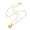 Brass Clover Pendant Box Chain Necklaces NJEW-P324-02G-2