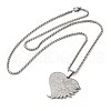 Non-Tarnish Hummingbird Heart 304 Stainless Steel Those We Love Dont Go Away Pendant Necklaces for Women and Men NJEW-F324-02P-2