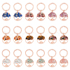 Alloy & Natural Gemstone Chip Keychains KEYC-AB00074-1