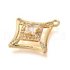 Brass Micro Pave Clear Cubic Zirconia Pendants KK-U065-18G-2