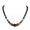 Natural Mixed Gemstone Graduated Beaded Necklace NJEW-JN04483-1