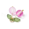 5Pcs 5 Colors Dyed Frosted Synthetic Moonstone Cherry Pendants PALLOY-TA00255-5