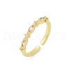 Brass Micro Pave Cubic Zirconia Cuff Rings RJEW-S400-13G-4