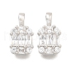 Rectangle Brass Micro Pave Cubic Zirconia Charms KK-S508-50P-1