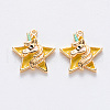 Brass Enamel Pendants KK-T049-024G-03-NF-1