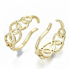Brass Micro Pave Clear Cubic Zirconia Cuff Earrings EJEW-S201-203G-NF-2