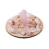 Natural Rose Quartz & Quartz Crystal Display Decorations WICR-PW0006-01B-1