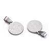 Flat Round with San Benito & Word 304 Stainless Steel Charms STAS-I036-03C-2