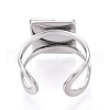 304 Stainless Steel Open Cuff Ring Components STAS-S080-041H-P-4
