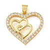 Rack Plating Brass Micro Pave Cubic Zirconia Pendants KK-C044-15G-1