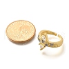 Brass Micro Pave Clear Cubic Zirconia Cuff Rings RJEW-U035-10GP-5