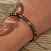 Flat Round Natural Polychrome Jasper/Picasso Stone/Picasso Jasper Beaded Braided Bracelets XT5417-2