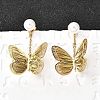 304 Stainless Steel Plastic Imitation Pearl Dangle Stud Earrings EJEW-D308-09G-1