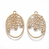 Brass Filigree Pendants KK-T038-344G-01-2