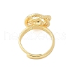 Flower Brass Micro Pave Cubic Zirconia Adjustable Ring Settings KK-K297-09G-3