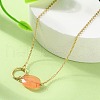304 Stainless Steel & Dyed Natural White Jade Oval Link Chain Necklaces for Women NJEW-A045-10G-2