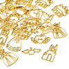  26Pcs 13 Styles Castle & Star Wing & Dress & Heart Alloy Open Back Bezel Pendants FIND-TA0002-93-2