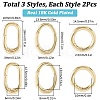 SUNNYCLUE 6Pcs 3 Styles Rack Plating Brass Spring Gate Rings KK-SC0004-45-2