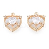 Brass Micro Pave Clear Cubic Zirconia Charms KK-N216-560LG-2