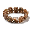 Dyed Natural Imperial Jasper with Resin Beaded Stretch Bracelets BJEW-G698-01A-04-2