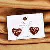 Brass Enamel Stud Earrings EJEW-P301-13G-3