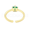 Mother's Day Rings Cubic Zircona Star Open Cuff Ring RJEW-H103-07G-4