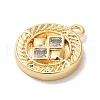 Brass Micro Pave Cubic Zirconia Charms KK-D071-01G-2