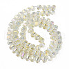 Electroplate Transparent Glass Beads Strands EGLA-N002-30-C10-3