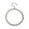 Brass Micro Pave Clear Cubic Zirconia Link Bracelets for Women BJEW-D342-02P-4