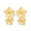 Brass Clear Cubic Zirconia Stud Earrings for Women EJEW-U015-08G-1
