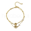 Ion Plating(IP) 304 Stainless Steel Anklets with Rhinestone AJEW-H148-01G-1