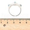 Alloy Resin Adjustable Cuff Rings for Women RJEW-U055-01S-3