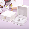 CALFOVERA 2Pcs PU Leather Necklace Pendant Gift Boxes LBOX-CL0001-01-3