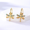 Elegant Brass Dragonfly Hoop Earrings FB7429-1