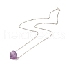 Natural Gemstone Heart Pendant Necklace with 304 Stainless Steel Cable Chains for Women NJEW-JN03852-02-5