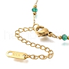Ion Plating(IP) 304 Stainless Steel & Glass Paperclip Chain Beach Shell Shaped Pendant Necklaces for Women X-NJEW-H037-01G-3