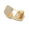 Brass with Clear Cubic Zirconia Stud Earrings EJEW-B035-13LG-2