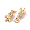 Rocket Brass Micro Pave Clear Cubic Zirconia Charms KK-G435-13G-2