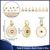HOBBIESAY 16Pcs 8 Colors Brass Micro Pave Cubic Zirconia Pendants KK-HY0001-39-2