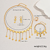 Elegant Middle Eastern Brass Coin Tassels Bracelets & Earrings & Necklaces & Rings Set for Women TA2928-5