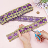10 Yards Polyester Ribbon with Paillettes OCOR-WH0082-202B-3