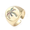 Brass Micro Pave Cubic Zirconia Adjustable Cuff Rings RJEW-C131-05G-4