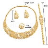 Infinity Alloy Crystal Rhinestone Necklaces & Stud Earrings & Bracelets & Rings Sets FS-WG89C78-01-3