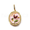 Brass Micro Pave Cubic Zirconia & Enamel Pendants KK-R222-08G-06-1
