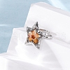 304 Stainless Steel Adjustable Open Cuff Statement Rings RJEW-C083-19P-04-3