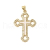 Rack Plating Brass Micro Pave Cubic Zirconia Pendants KK-P279-26C-G-1